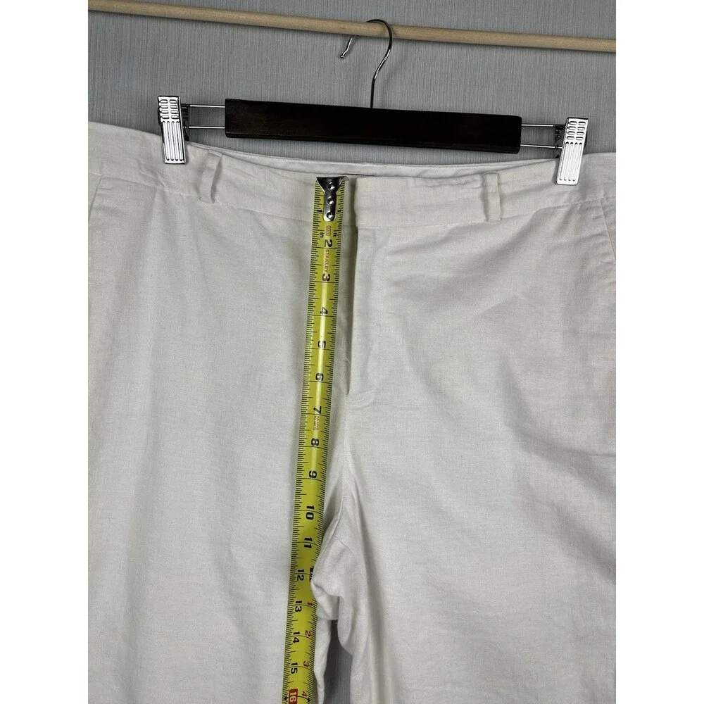 Avery White Linen Ankle Trouser Banana Republic Factory Sz 14 EUC Capsule Resort